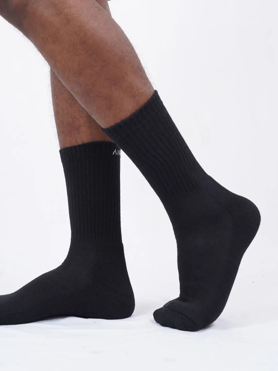 Premium Cotton Crew Socks for Men and Women Pack of 3 Pairs - Black - Web Bazzar