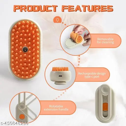 3 in 1 Pet Hair Removal Steam Comb, Perfect for Both Cats & Dogs 🐶🐱 - Yesh Mart