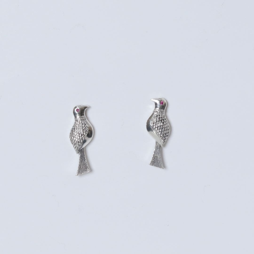 Carved Bird Earrings - Web Bazzar