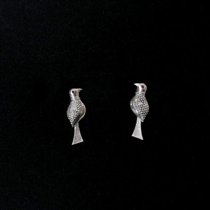 Carved Bird Earrings - Web Bazzar