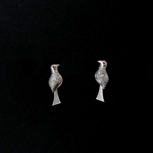 Carved Bird Earrings - Web Bazzar