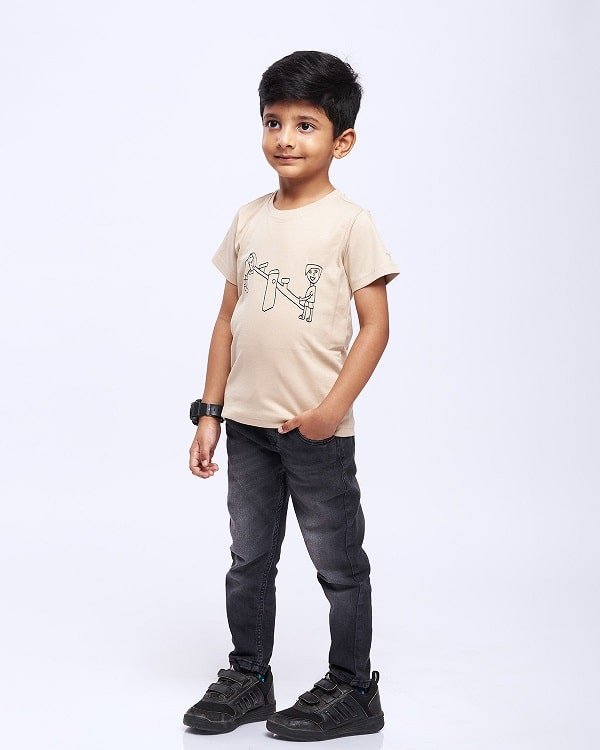 Cotton Printed T-shirt for Boy and Girl - See Saw - Web Bazzar