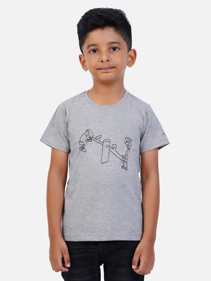 Cotton Printed T-shirt for Boy and Girl - See Saw - Web Bazzar