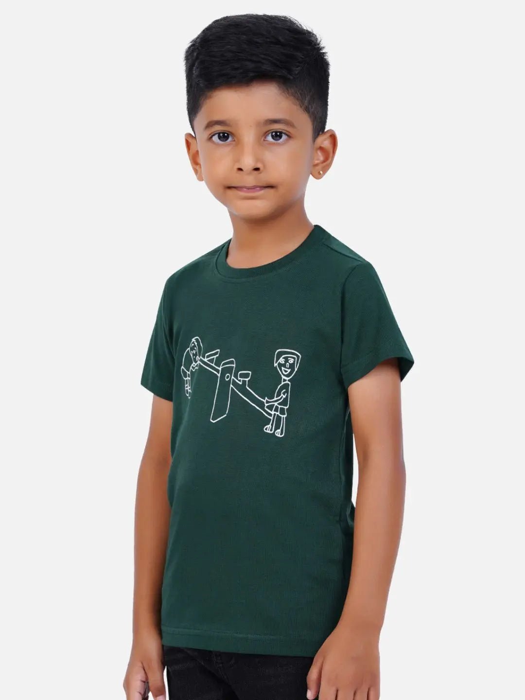 Cotton Printed T-shirt for Boy and Girl - See Saw - Web Bazzar