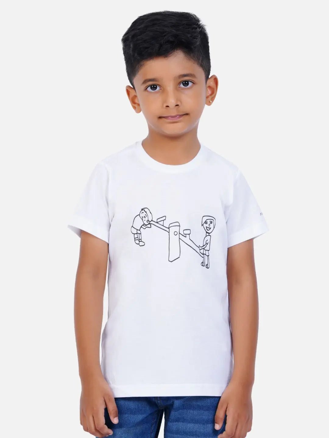 Cotton Printed T-shirt for Boy and Girl - See Saw - Web Bazzar