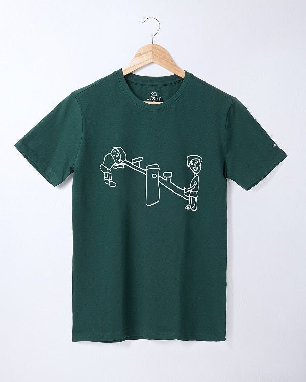 Cotton Printed T-shirt for Men and Women - See Saw - Web Bazzar