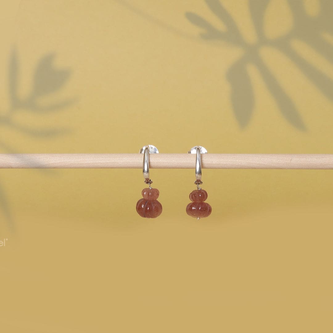Faceted stone Earrings - Wine - Web Bazzar