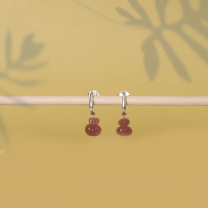 Faceted stone Earrings - Wine - Web Bazzar