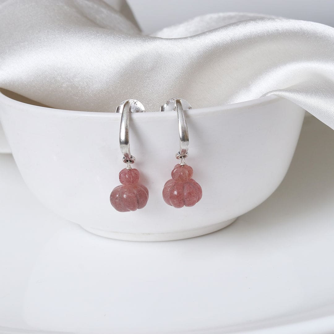 Faceted stone Earrings - Wine - Web Bazzar