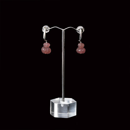 Faceted stone Earrings - Wine - Web Bazzar