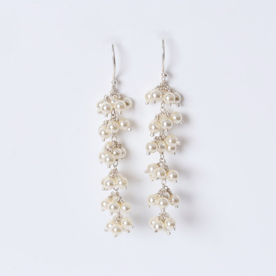 Long Pearl Bunch Earrings - Web Bazzar