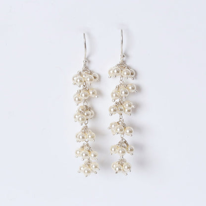 Long Pearl Bunch Earrings - Web Bazzar