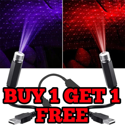 𝗕𝘂𝘆 𝟭 𝗚𝗲𝘁 𝟭 𝗙𝗿𝗲𝗲 LuxuryLight™ | USB Car Roof Star Light Mini Projector - Yesh Mart