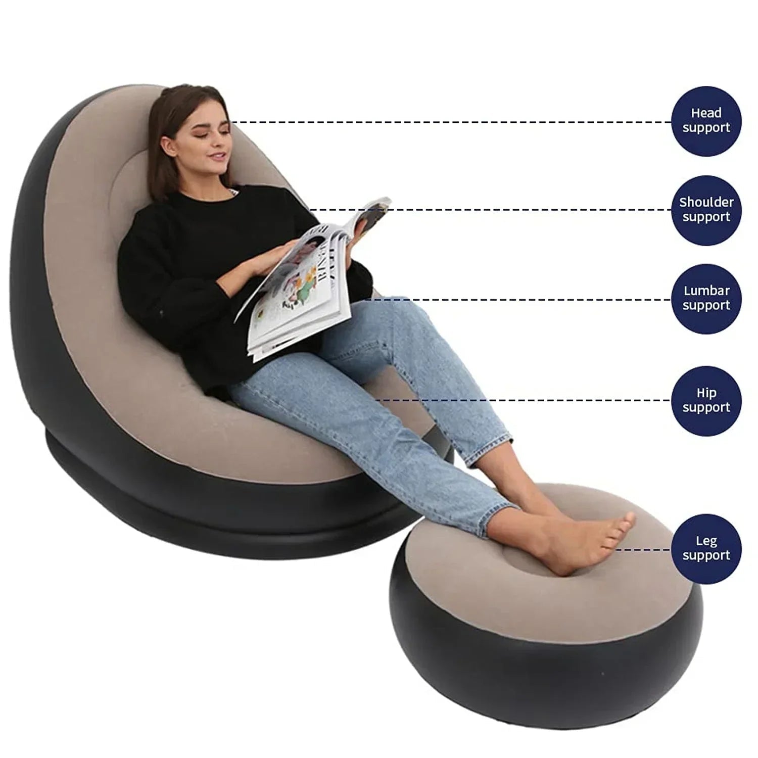 🔥Portable Indoor/Outdoor Air Couch + Pump🔥 - Yesh Mart