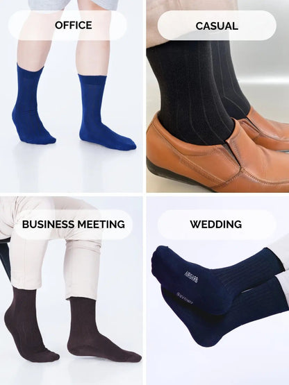 Premium Cotton Crew Dress Socks for Men and Women Pack of 2 Pairs - Web Bazzar
