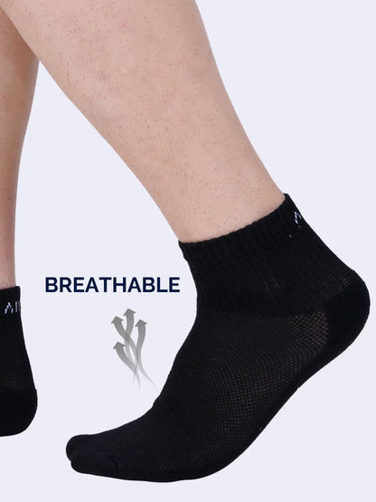 Pure Cotton Ankle Socks for Men and Women Pack of 3 Pairs - Web Bazzar