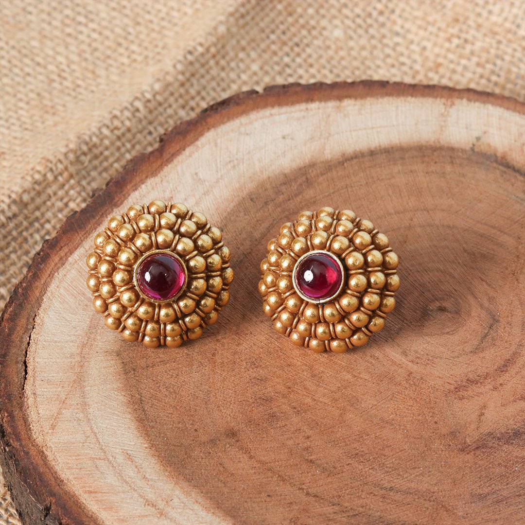 Traditional Gold Plated Studds - Web Bazzar