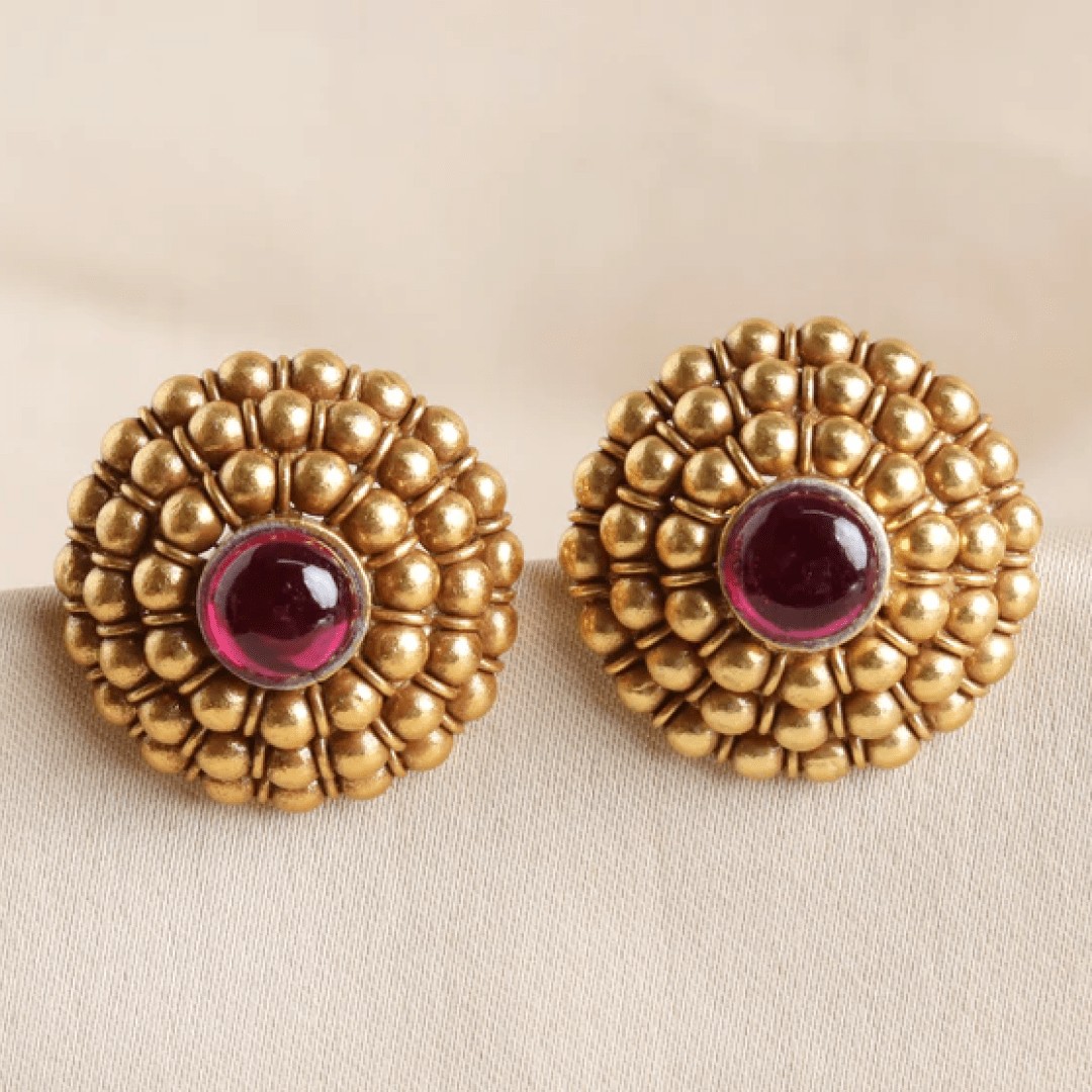 Traditional Gold Plated Studds - Web Bazzar
