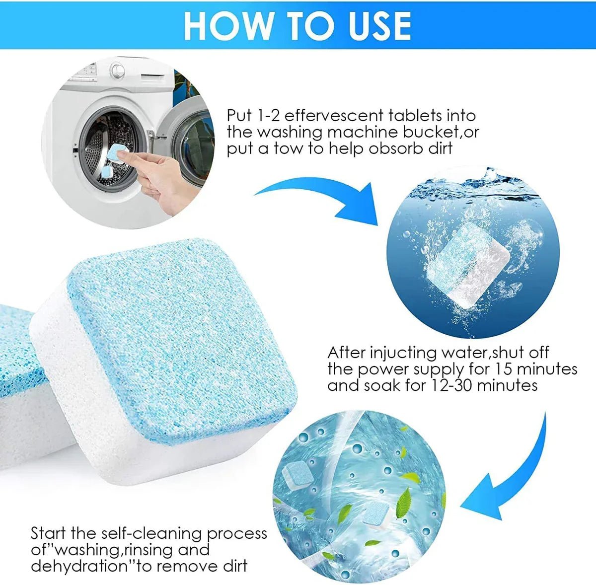 Washing Machine Deep Cleaning Tablets (Limited Stock 🔥🔥) - Yesh Mart